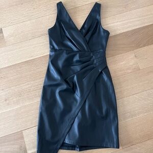 Black pleather cocktail dress by guess